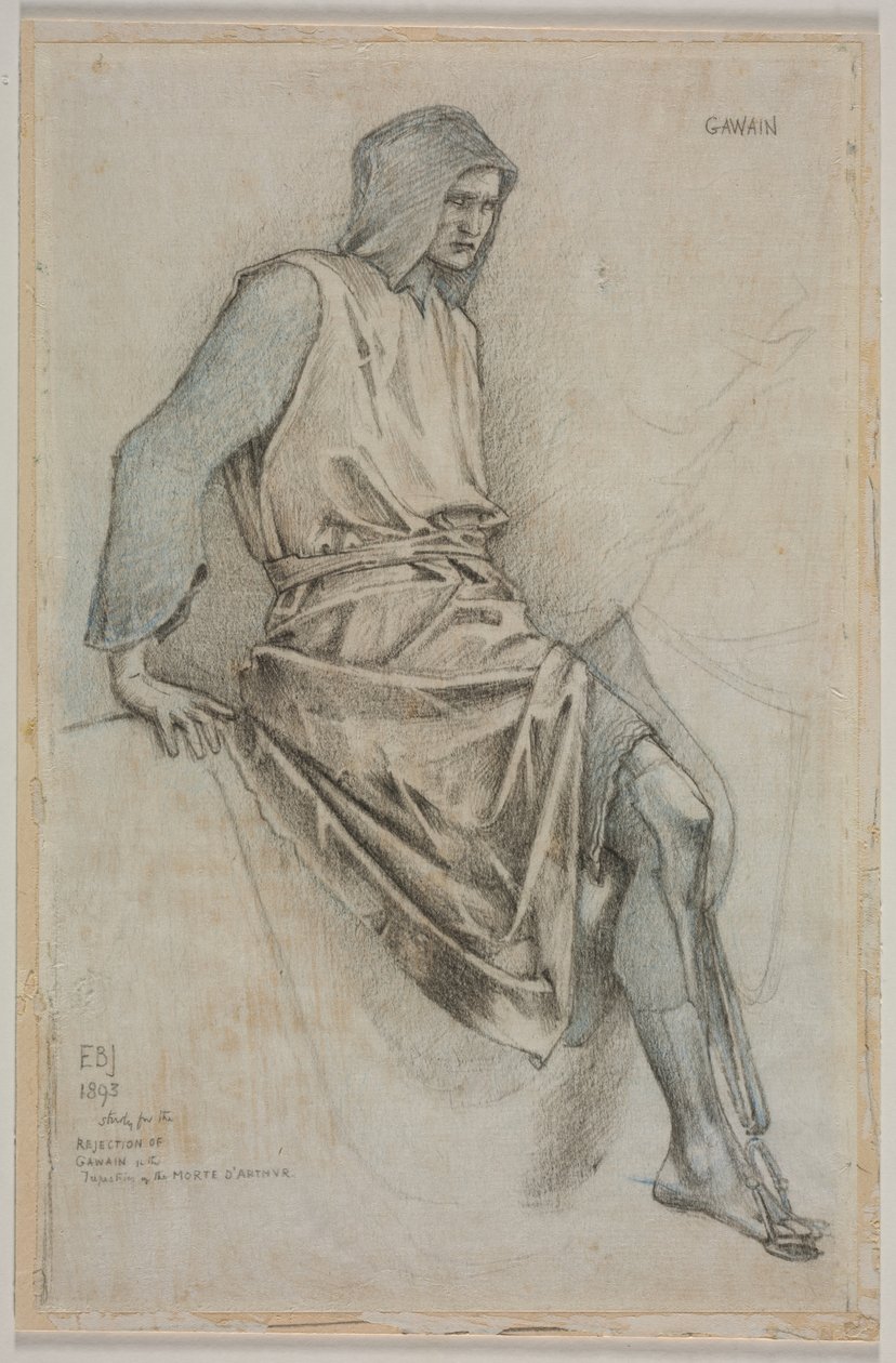 Studie o selhání Gawaina z tapisérií Svatého Grálu od Edward Burne-Jones