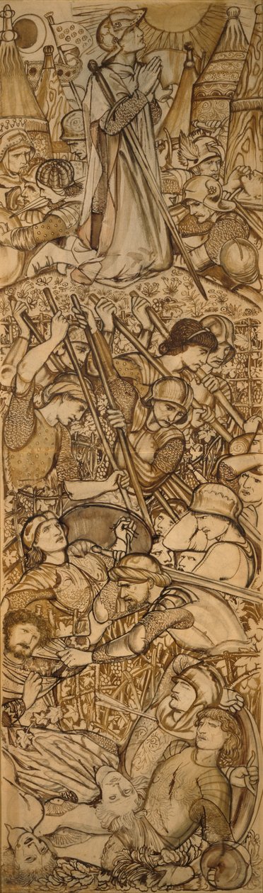 Bitva u Bét-Hóronu - Jozue přikazuje slunci a měsíci, aby se zastavily od Edward Burne-Jones