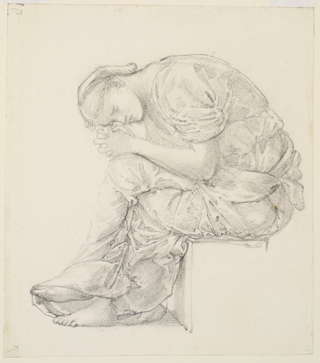 Lament - studie pro postavu napravo od Edward Burne-Jones