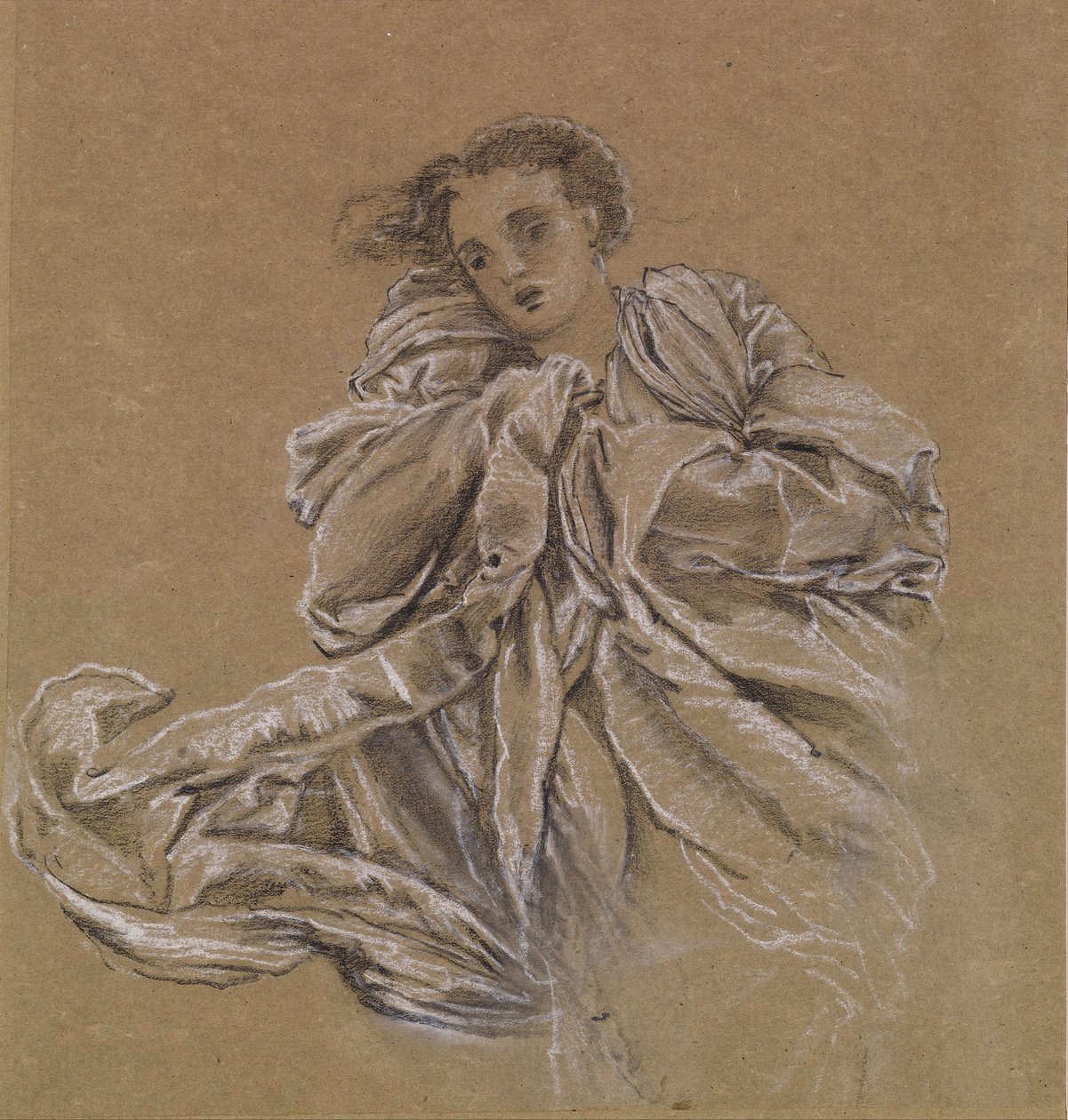 Zima - studie létajícího závěsu od Edward Burne Jones