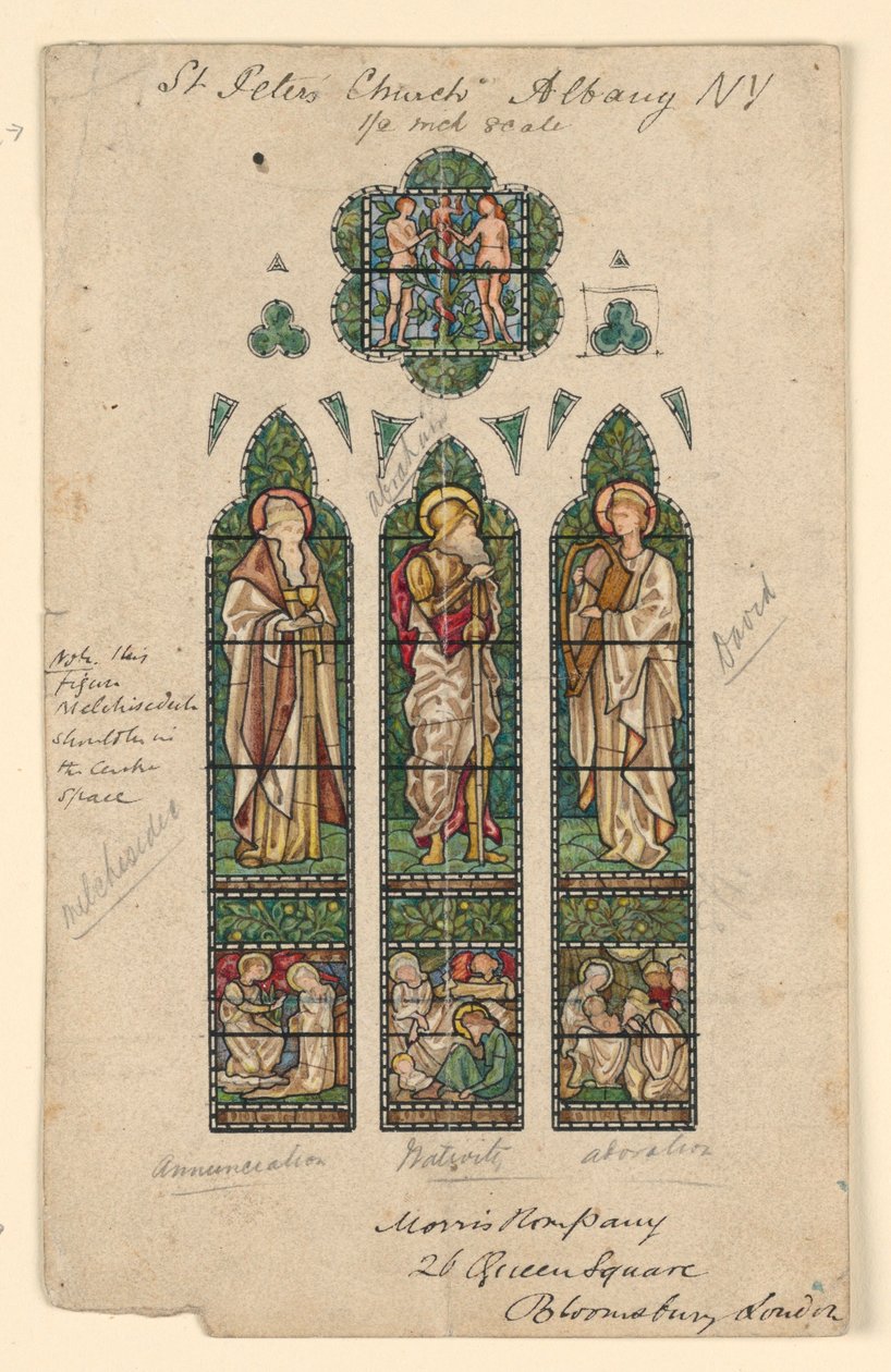 Kresba, kostel svatého Petra, Alb, asi 1870 od Edward Burne Jones
