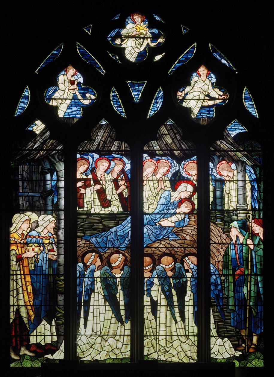 Harwarden, St Deiniol, Morris & Co., Edward Burne-Jones, Narození Páně, 1898 od Edward Burne Jones