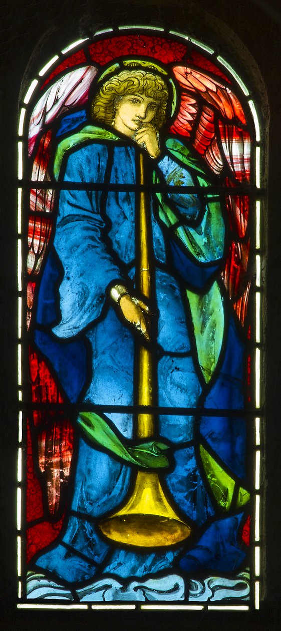 Hoarwithy, St Catherine, Morris & Co., Edward Burne-Jones, Trumpeting Angel, 1879 od Edward Burne Jones