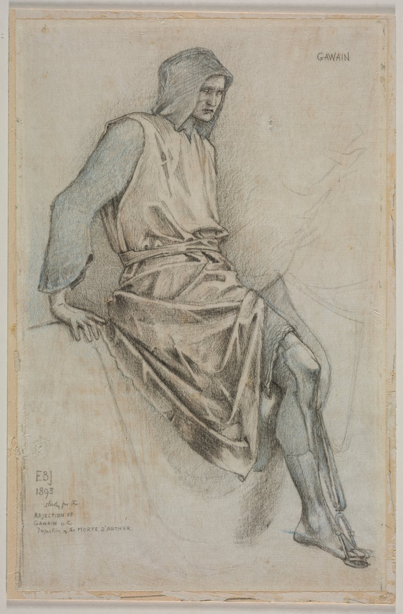 Studie o selhání Gawaina z tapisérií Svatého Grálu od Edward Burne Jones
