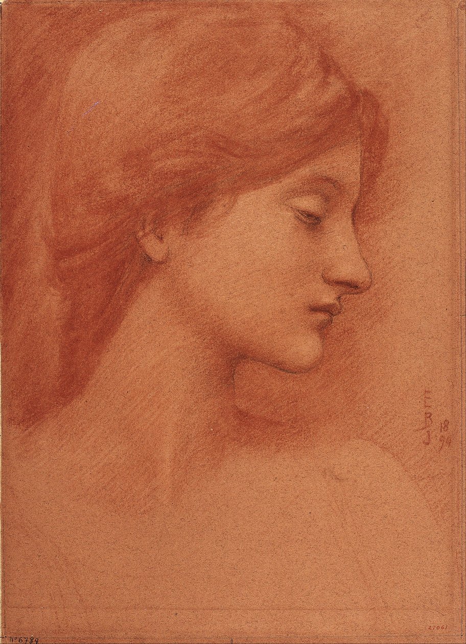 Studie ženské hlavy od Edward Burne Jones