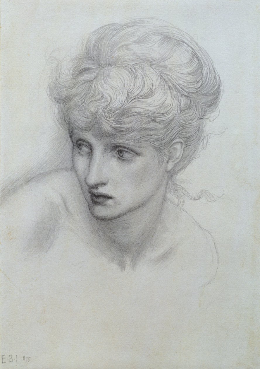 Studie dívčí hlavy (viz také 198346) od Edward Burne Jones
