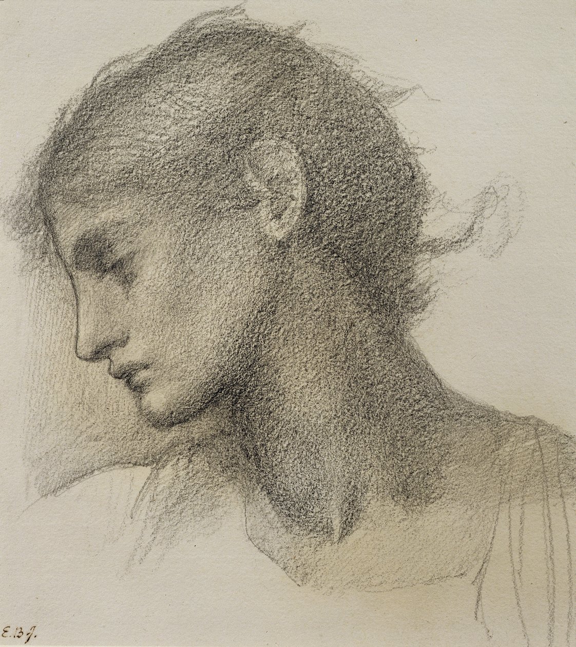 Studie hlavy, pro "Mlýn", asi 1872-80 od Edward Burne Jones