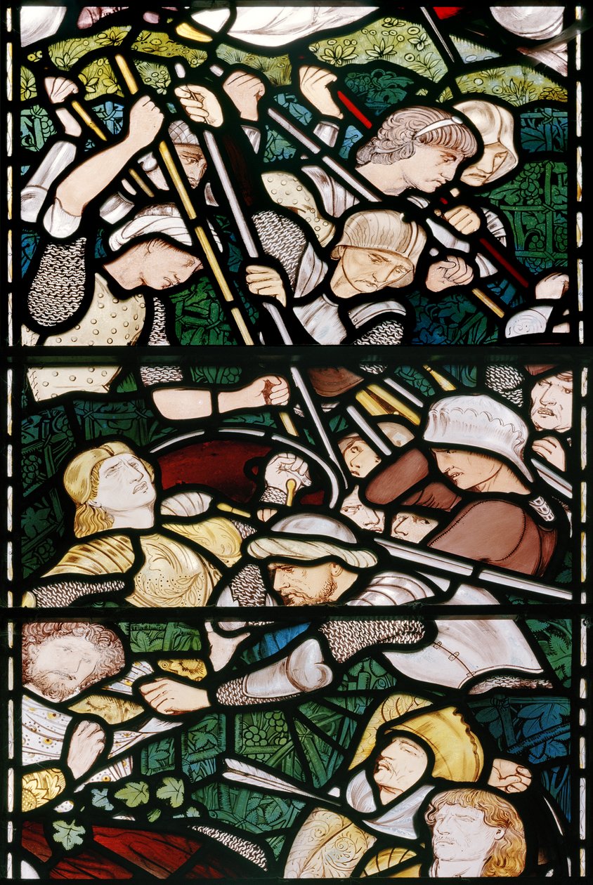 Bitva u Beth Horon, 1862-3 (vitráže) od Edward Burne Jones