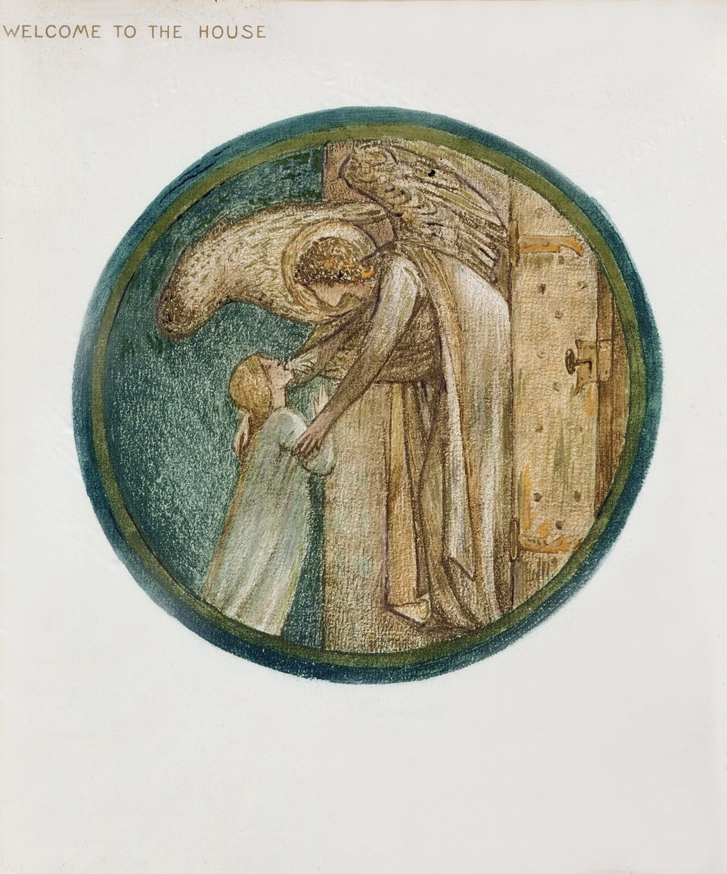 Květinová kniha: XXXI. Vítejte v domě, 1905 (litografie s kvašem na papíře) od Edward Burne Jones