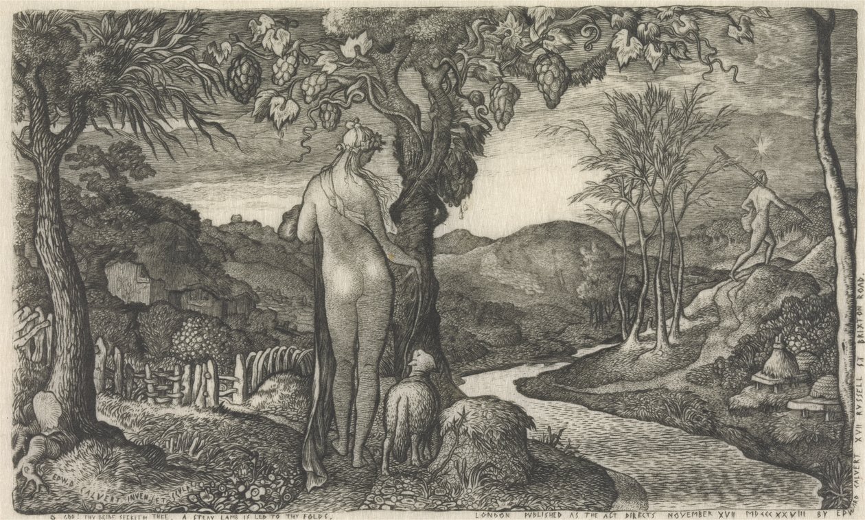 Nevěsta, 1828 (čárová rytina) od Edward Calvert