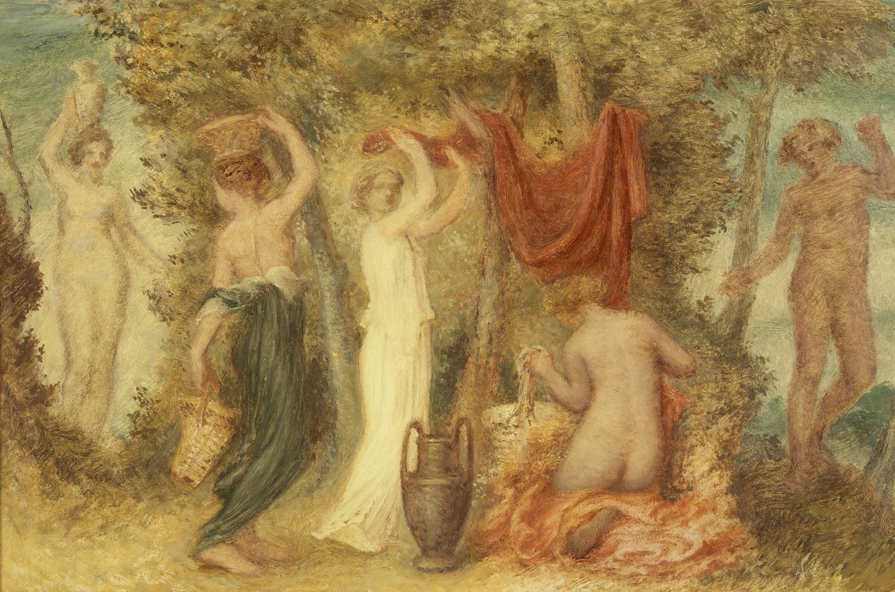Votivní dary – klasická scéna (olej na papírové desce) od Edward Calvert