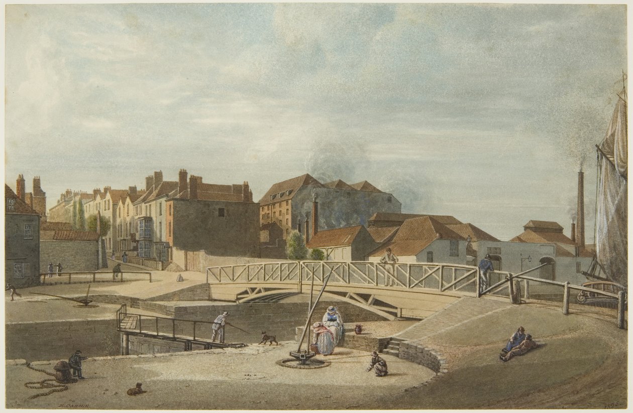 Bathurst Basin (tužka a akvarel na papíře) od Edward Cashin