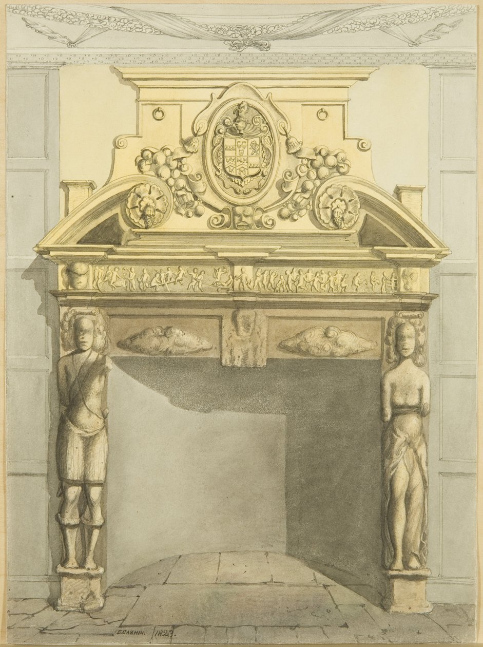 Komín ve školní místnosti u zesnulého doktora Estlina, St Michael