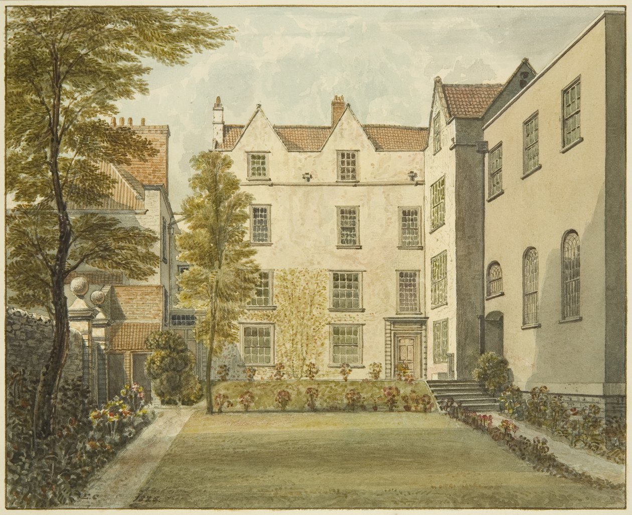Garden Front of Penitenciary, Magdalen Lane (tužka a akvarel na papíře) od Edward Cashin