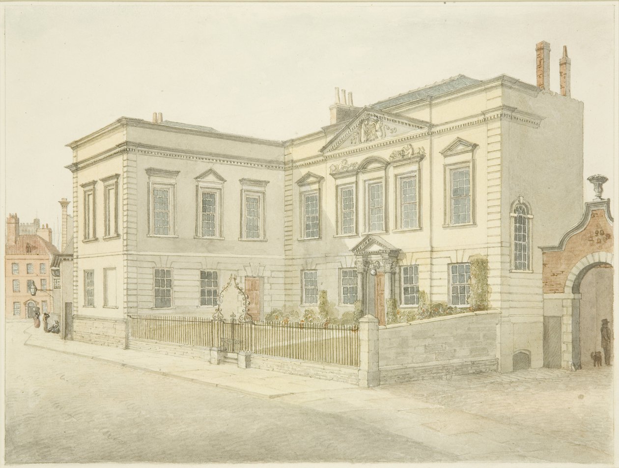 The Bristol City Library, King Street (tužka a akvarel na papíře) od Edward Cashin