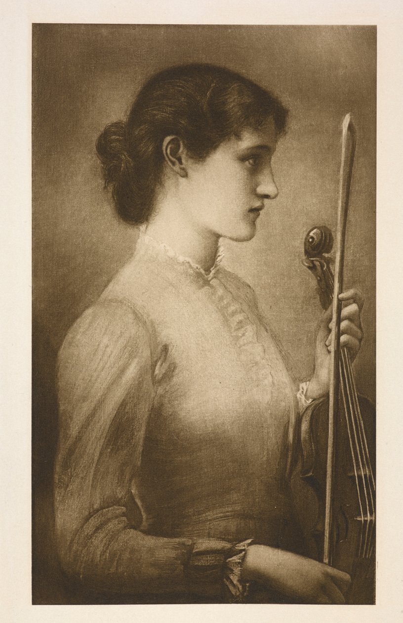 Portrét. Reprodukce obrazu předrafaelského umělce Edwarda Burne-Jonese. od Edward Coley (after) Burne Jones
