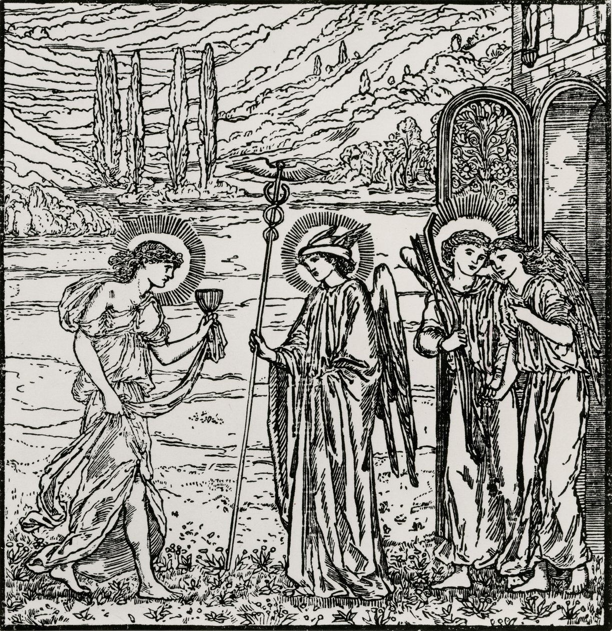 Vstup mezi bohy od Edward Coley (after) Burne Jones