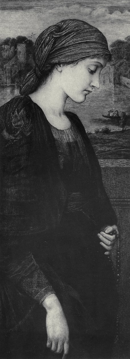 Flame of the Vestal, c.1887 (lept tištěný na pergamenu) od Edward Coley (after) Burne Jones