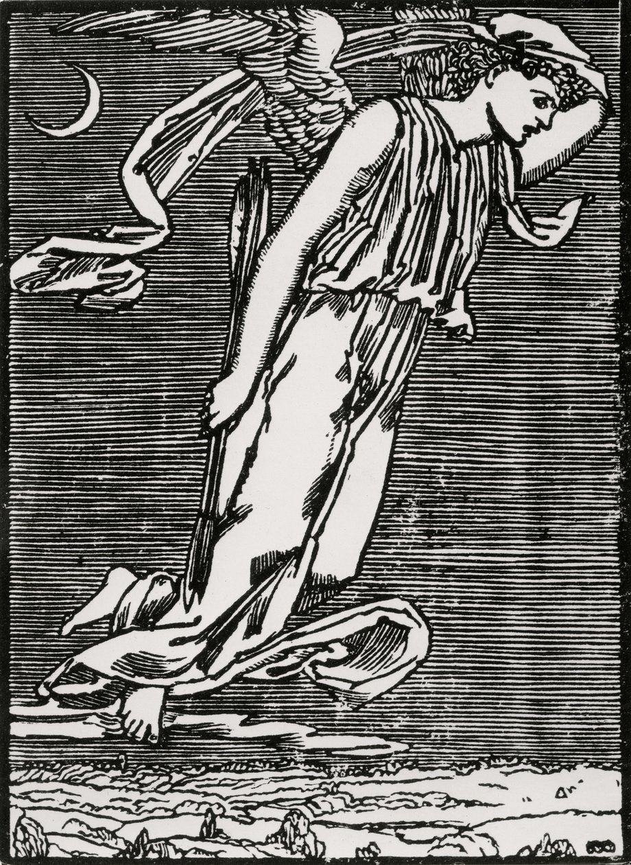 Psyché Očekávání Cupida od Edward Coley (after) Burne Jones