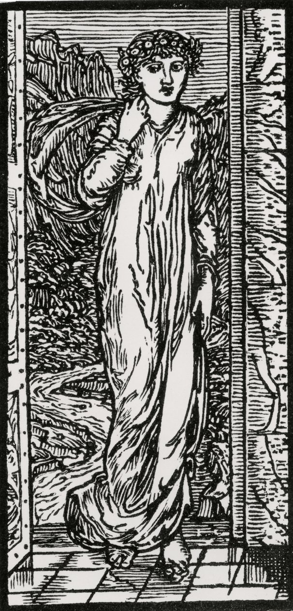 Psychika v zahradě od Edward Coley (after) Burne Jones