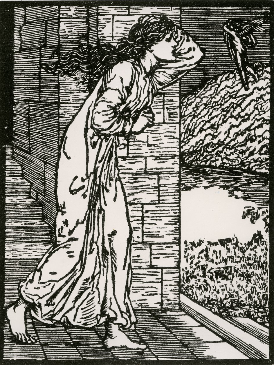 Psyché spěchající z paláce od Edward Coley (after) Burne Jones