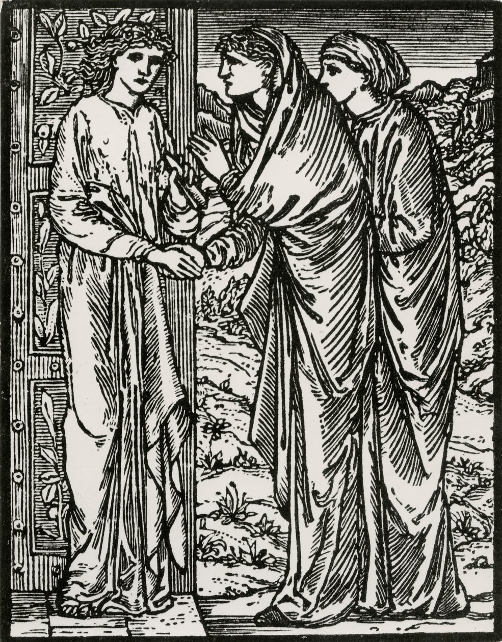 Druhá návštěva od Edward Coley (after) Burne Jones