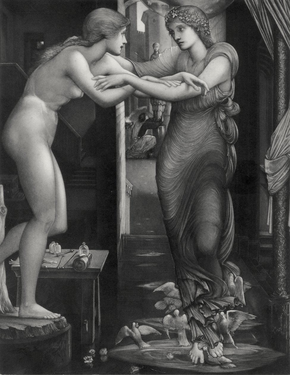 The Birth of Galatea, c.1885 (mezzotinta na položeném indickém papíře) od Edward Coley (after) Burne Jones