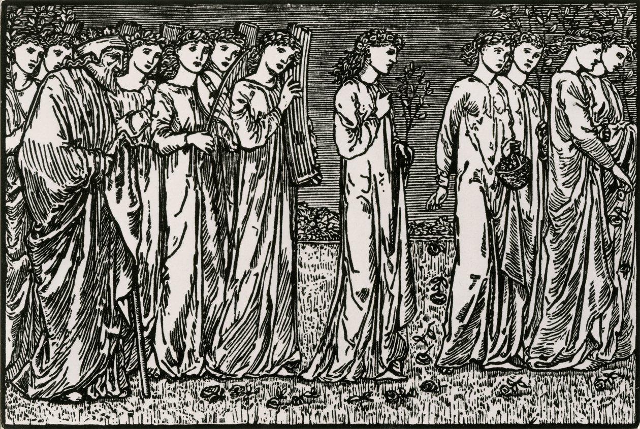 Průvod na kopec od Edward Coley (after) Burne Jones