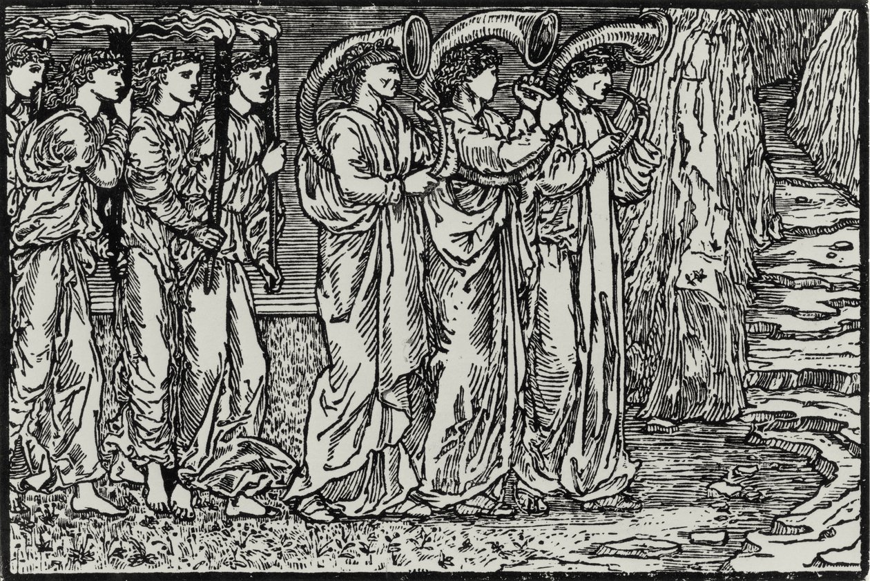 Průvod na kopec od Edward Coley (after) Burne Jones