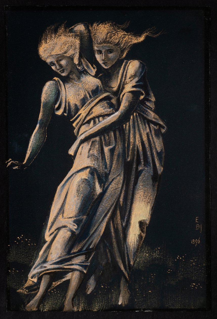 Design pro kov (tělová barva zvýrazněná zlatem na černém papíře) od Edward Coley Burne-Jones