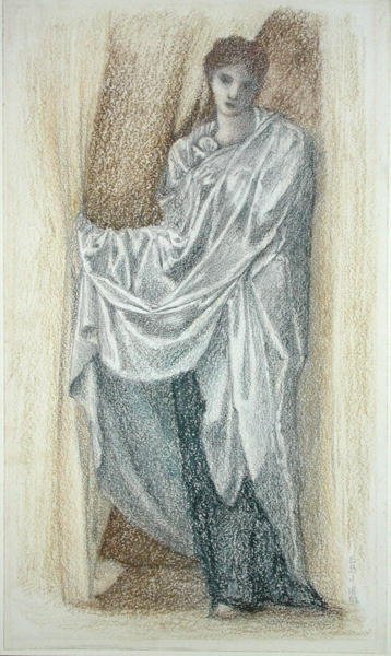 Studie figur (pastel na papíře) od Edward Coley Burne Jones