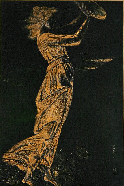 Dívka s tamburínou od Edward Coley Burne Jones