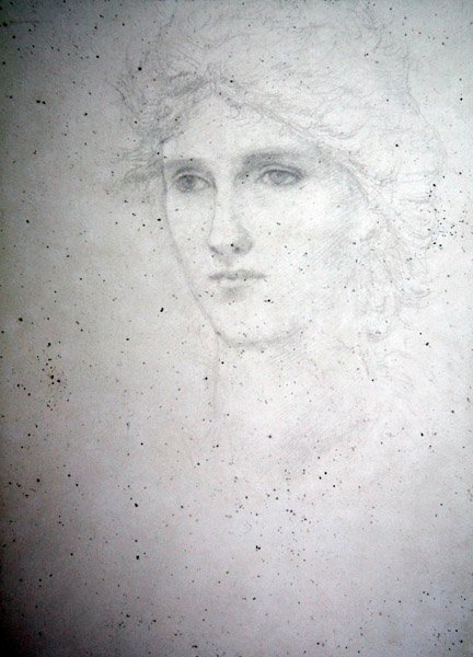 Vedoucí studie - Bessie Keane, kolem roku 1898 (tužka na papíře) od Edward Coley Burne Jones
