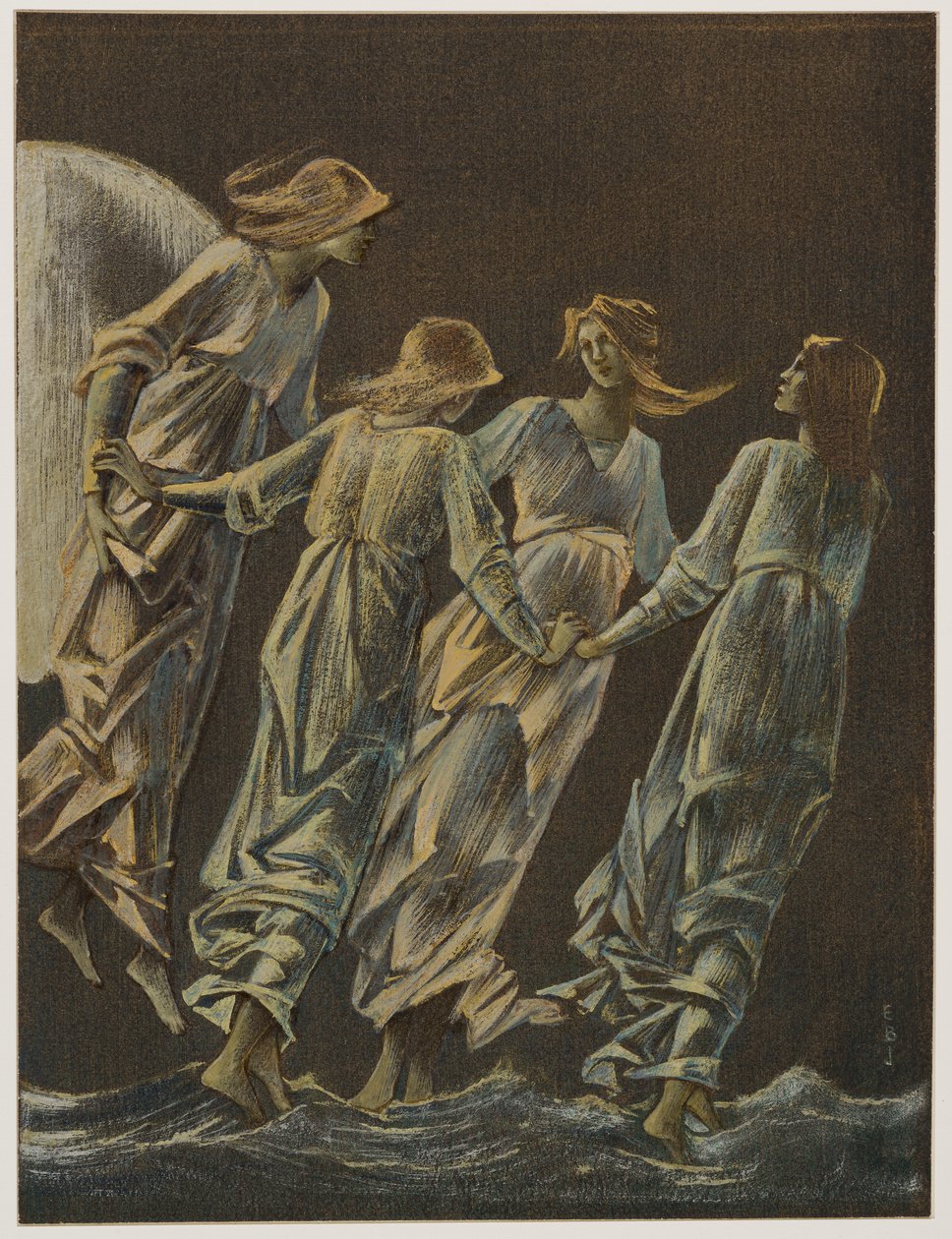 Nymfy měsíce od Edward Coley Burne-Jones
