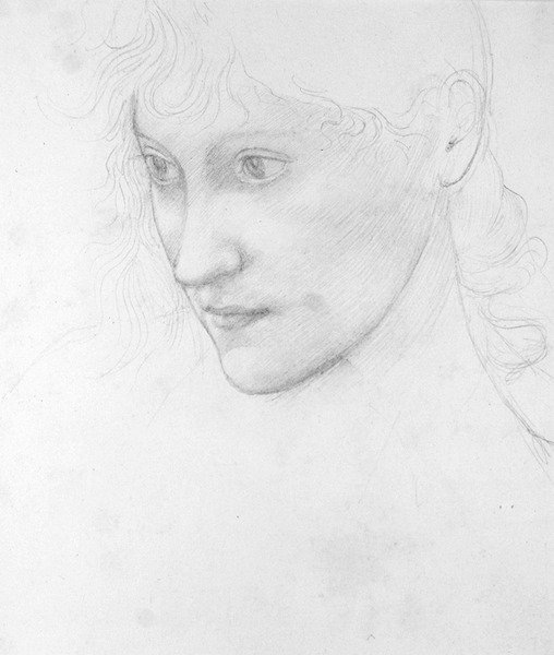 Portrét Laury Tennant (tužka na papíře) od Edward Coley Burne Jones