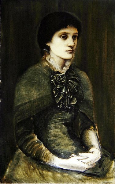 Portrét dívky v zelených šatech (olej na plátně) od Edward Coley Burne Jones