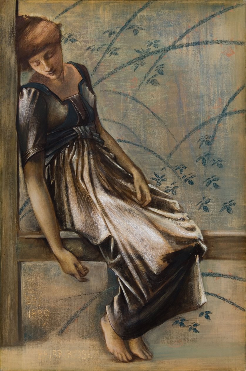 Studie pro sérii Briar Rose, The Garden Court od Edward Coley Burne Jones
