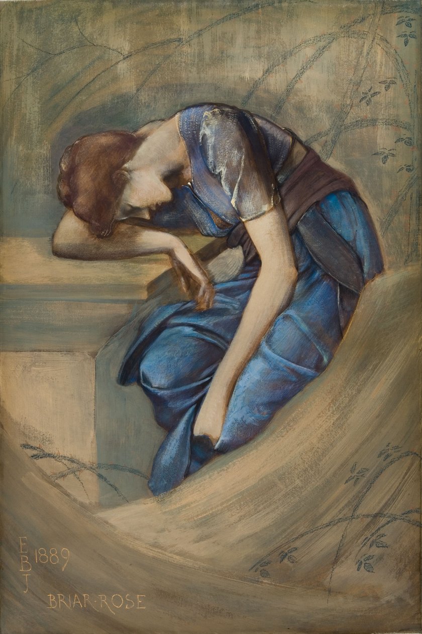 Studie pro sérii Briar Rose, The Garden Court od Edward Coley Burne Jones