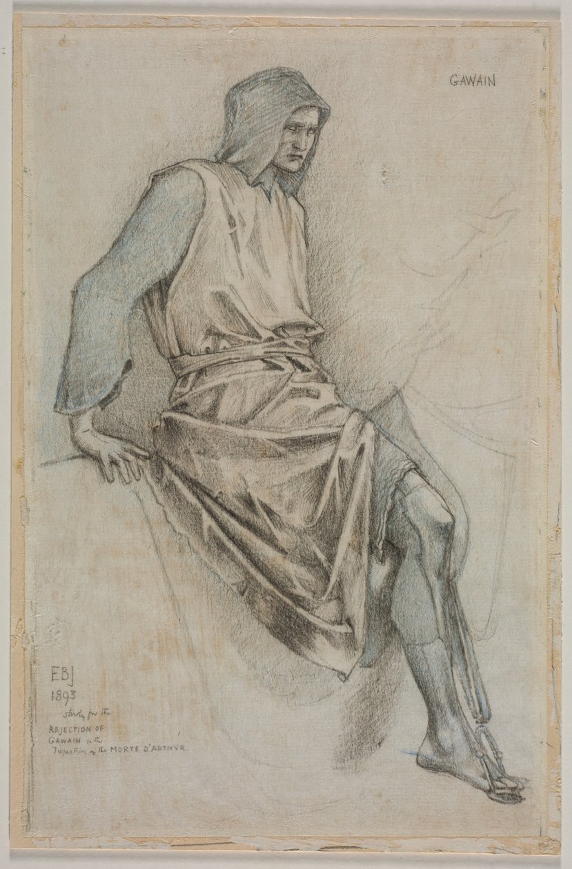 Studie pro selhání Gawaina z gobelínů Svatého grálu od Edward Coley Burne Jones
