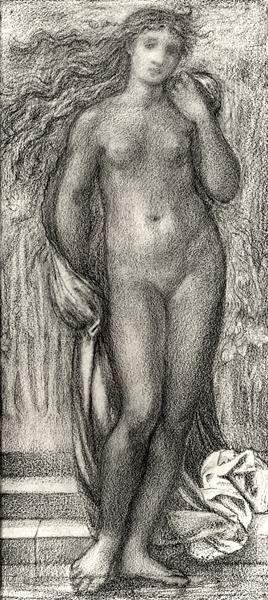 Léto (tužka a červená křída) (černobílá fotografie) od Edward Coley Burne-Jones