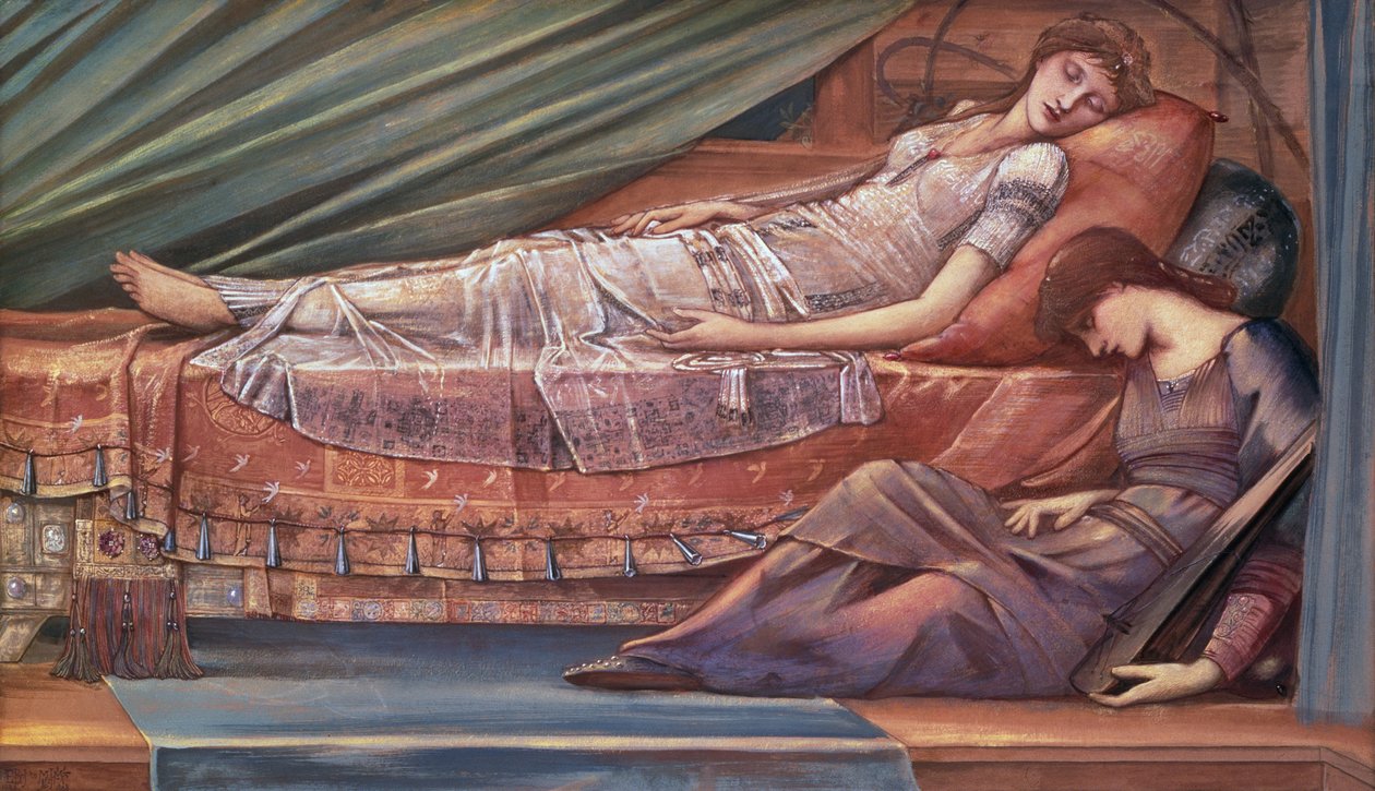 Spící princezna (olej na plátně) od Edward Coley Burne Jones