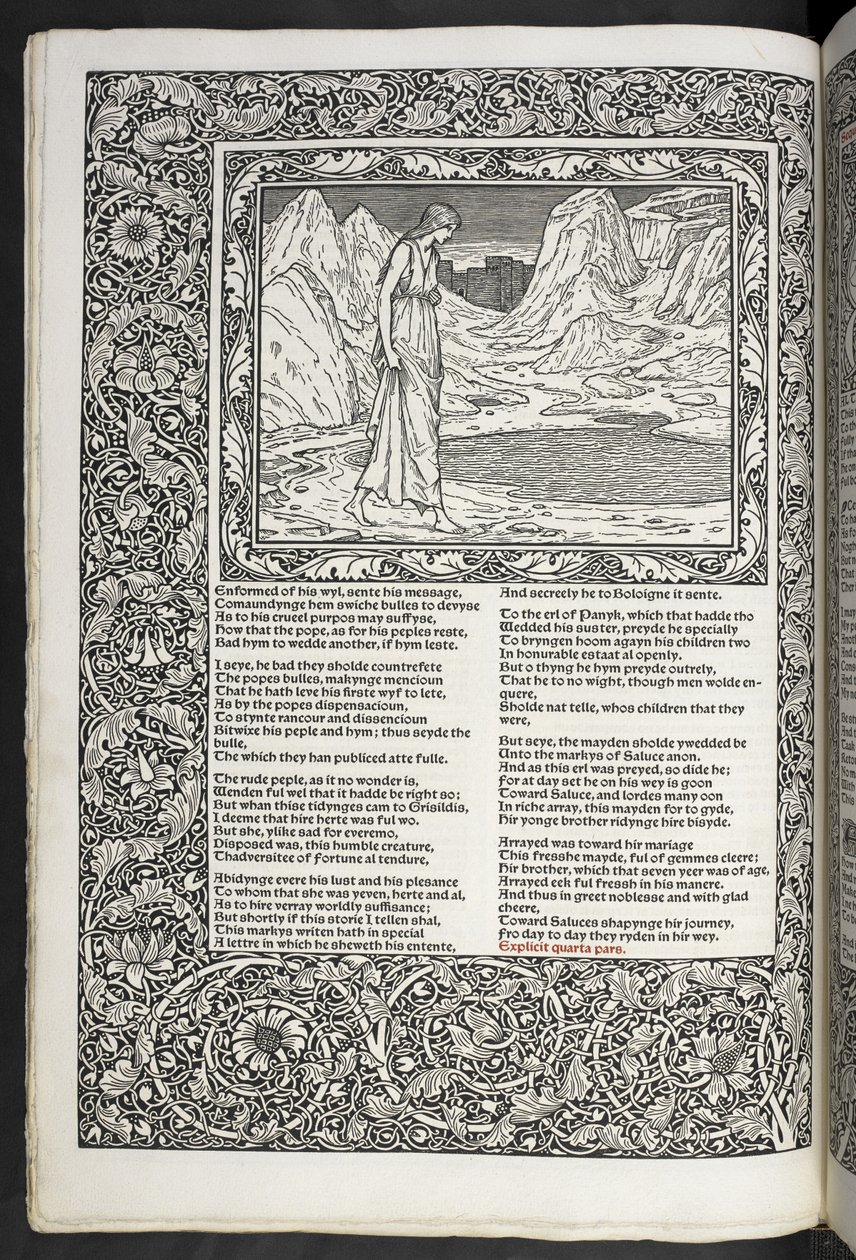 „The Works of Geoffrey Chaucer nyní nově potištěné obrázky navrženými Sirem Edwardem Burne-Jonesem“ od Edward Coley Burne Jones