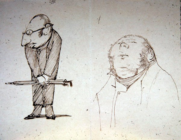 Dva patroni (tužka na papíře) od Edward Coley Burne Jones