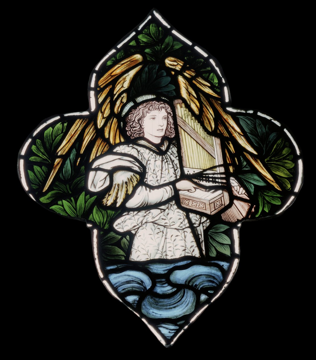 Birmingham, St Martin In The Bull Ring, Morris & Co., Edward Burne-Jones, Anděl s varhanami, 1876 od Edward Burne Jones