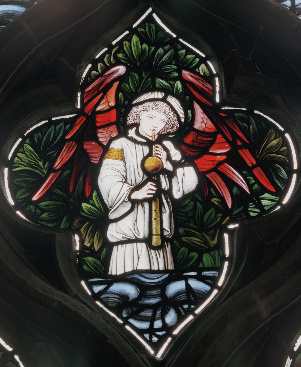 Birmingham, St Martin In The Bull Ring, Morris & Co., Edward Burne-Jones, Angel with Shawm, 1876 od Edward Burne Jones