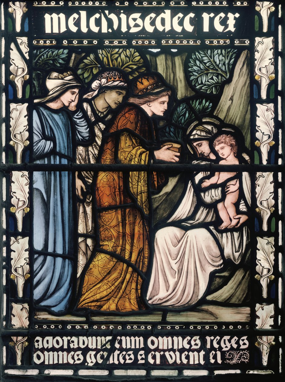Birmingham, St Martin In The Bull Ring, Morris & Co., Edward Burne-Jones, Klanění tří králů, 1876 od Edward Burne Jones