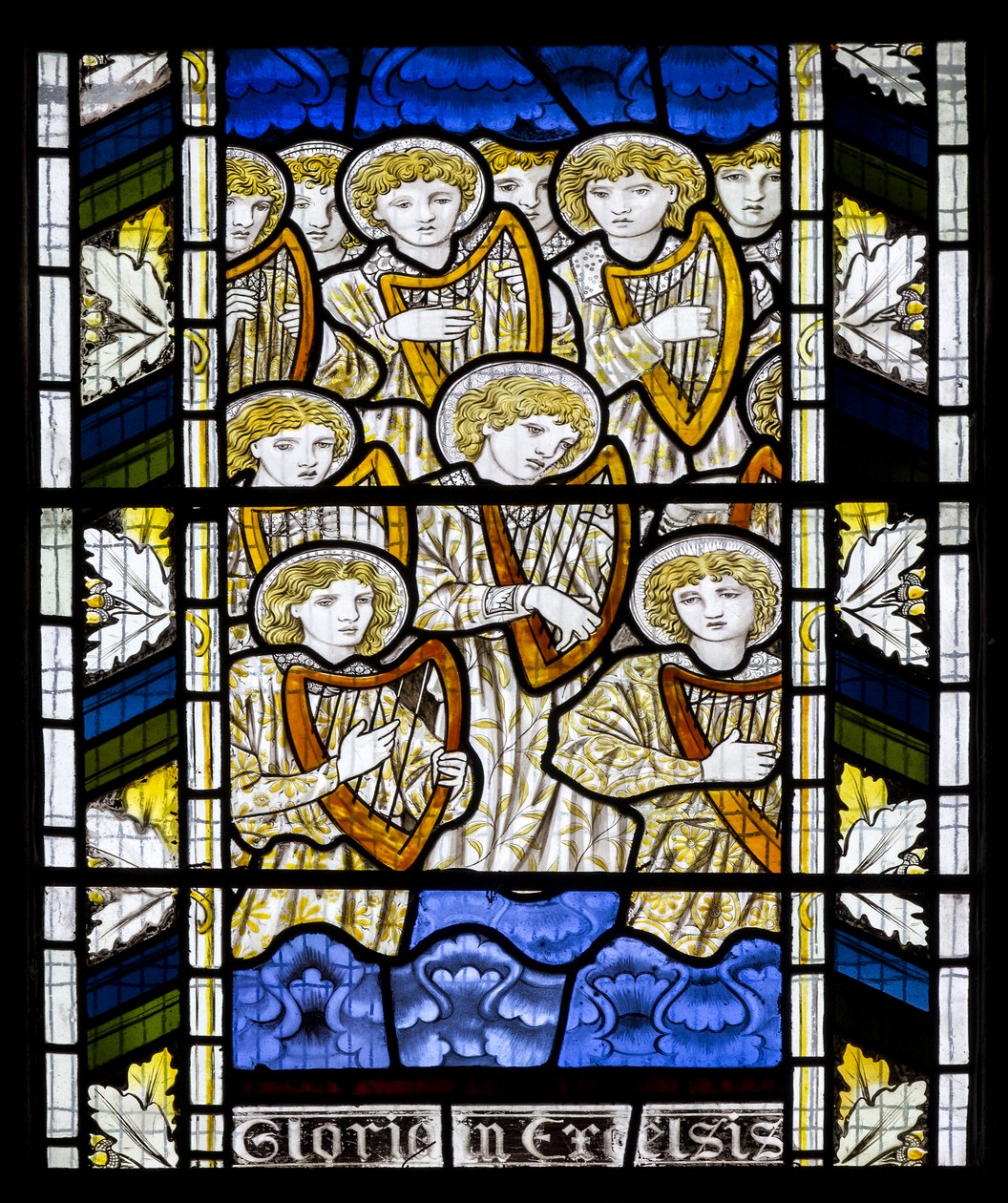 Cambridge, All Saints, Morris Marshall & Faulkner & Co, Edward Burne-Jones, Gloria In Excelsis, 1866 od Edward Burne Jones
