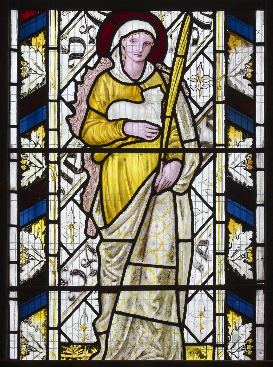 Cambridge, All Saints, Morris Marshall & Faulkner & Co, Edward Burne-Jones, St Agnes, 1866 od Edward Burne Jones