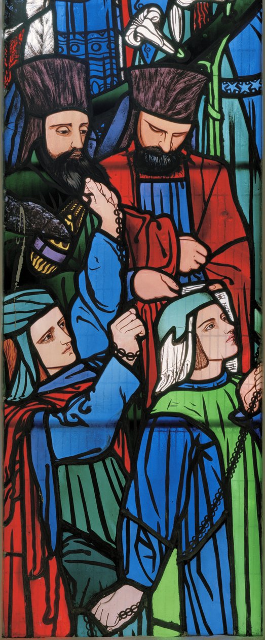 Detail z Procesí Šalamouna a královny ze Sáby, 1857 (vitráže) od Edward Burne Jones
