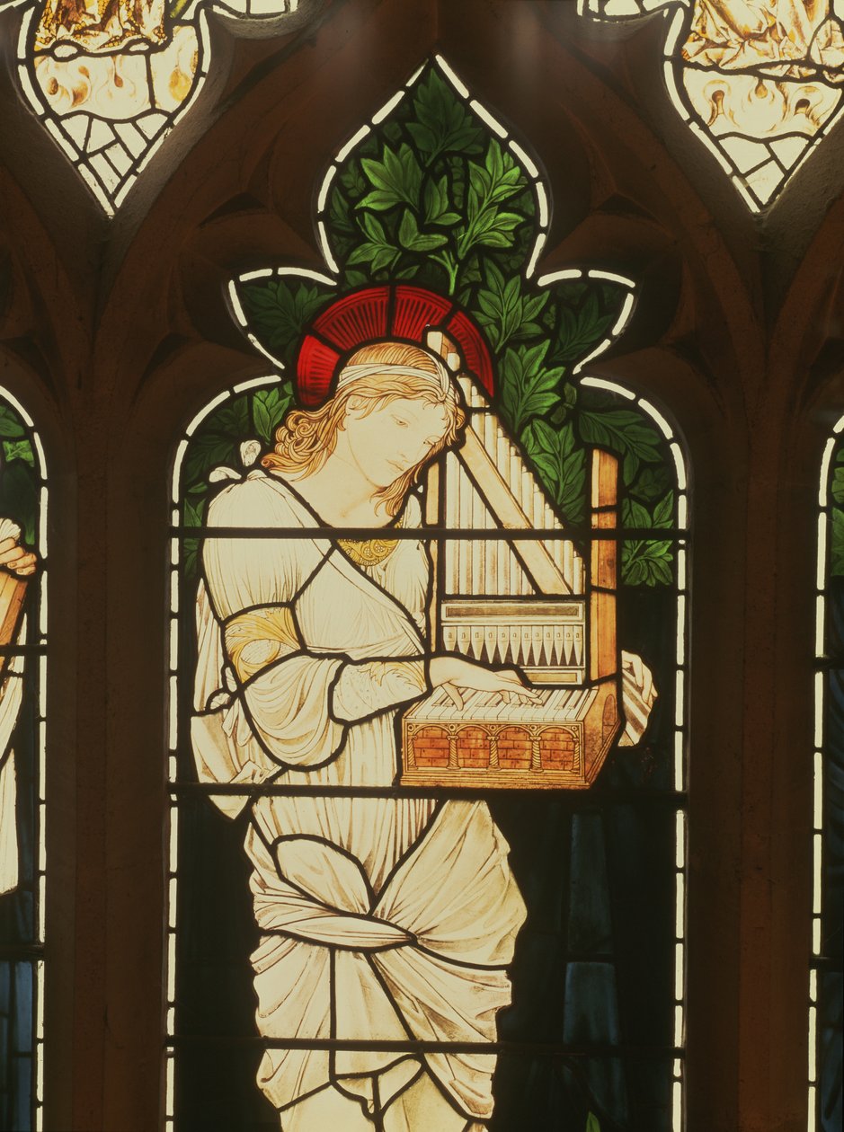 Detail sv. Cecílie od Edward Burne Jones
